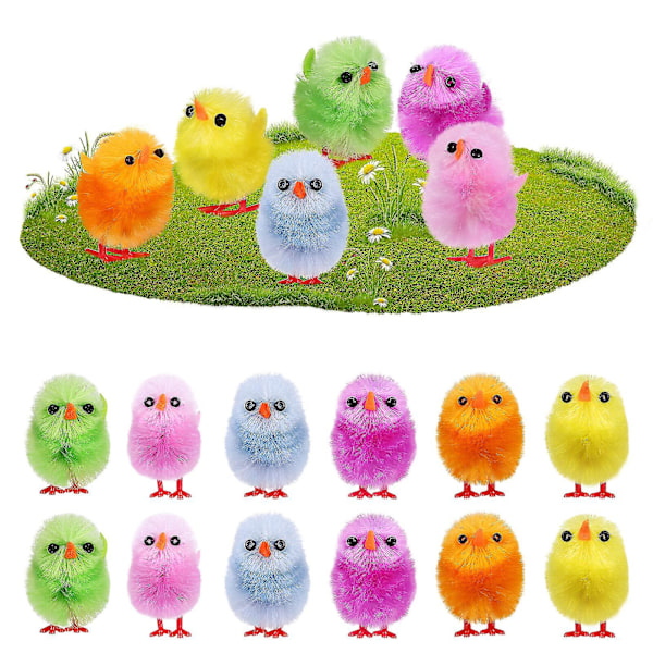18 st Påsk Mini Kycklingar Luddiga Kycklingar Fluffiga Påsk Kycklingar Falska Påsk Kycklingar Påsk Kycklingar Dekorationer