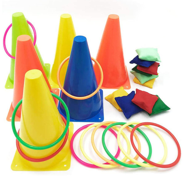 JFJC Carnival Games Sæt Propylen med Mesh Bag Trafikkegle Kasteringe Sæt til udendørs sport 23cm/9.1in