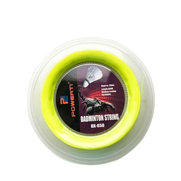 Badmintonracketsträng Högelastisk nylon badmintonracketsträng 0,7 mm badmintonracketsträng 200 m rulle (Fluorescerande Gul)