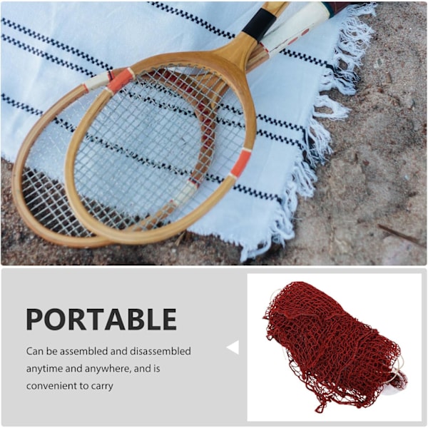 Badmintonnät, Klassiskt badmintonersättningsnät för utomhus- och inomhusbruk med polypropenrep för trädgård, strand, campus