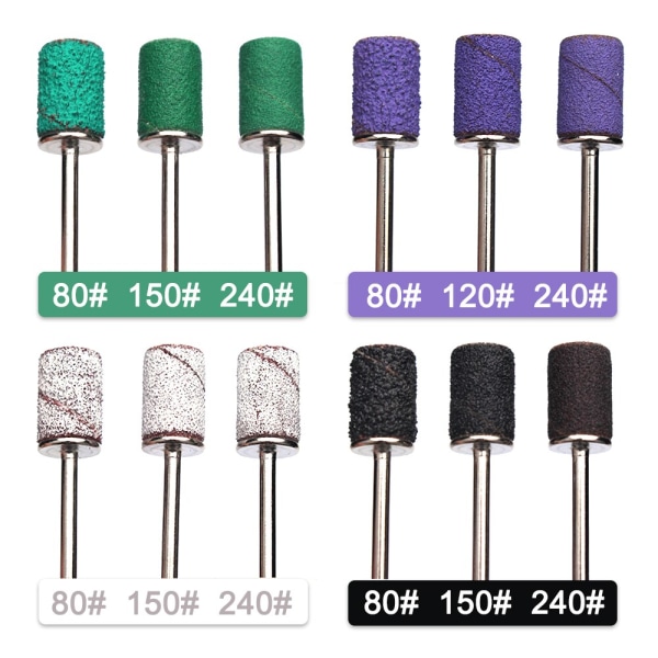 80# 120# 180# Neglepolerer med elektrisk neglebor Purple 100pcs G120