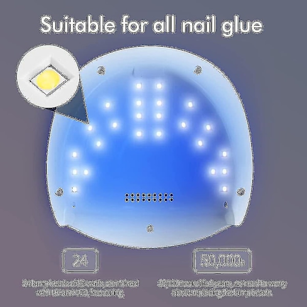 80W UV LED Lampe for Gelnegler. Negletørker med Automatisk Sensor. 30/60/90/120s Timer