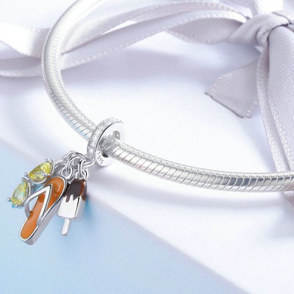 Silverplätering Holiday Pendant Solglasögon Färg Charms Passform
