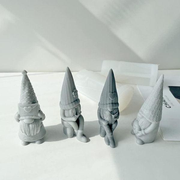 Valentine Silikon Gnome Form Epoxi Dvärg Gips Form Gnome D