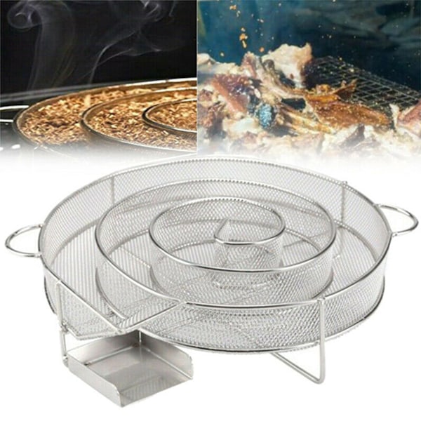 Kallröksgenerator Kallröksgenerator Kallrökning Grill Rund Rostfritt Stål För Grill & Rök, Lax Kallrökare Med Borste & Krok