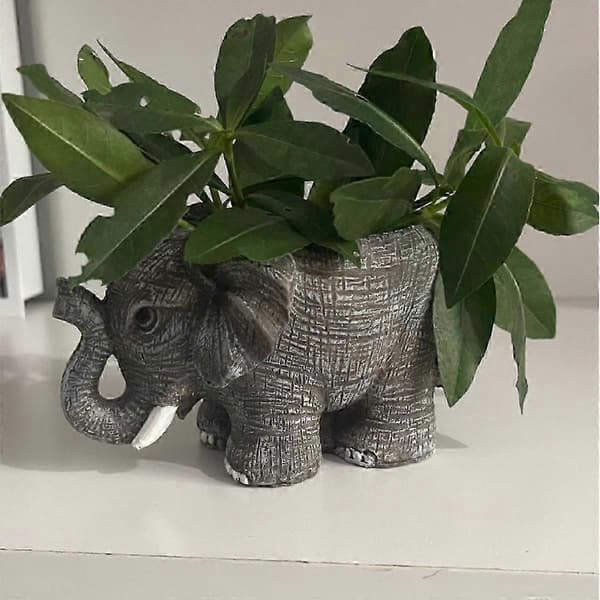 Terrakotta elefant urtepotte, lavet af harpiks, ideel til 2026