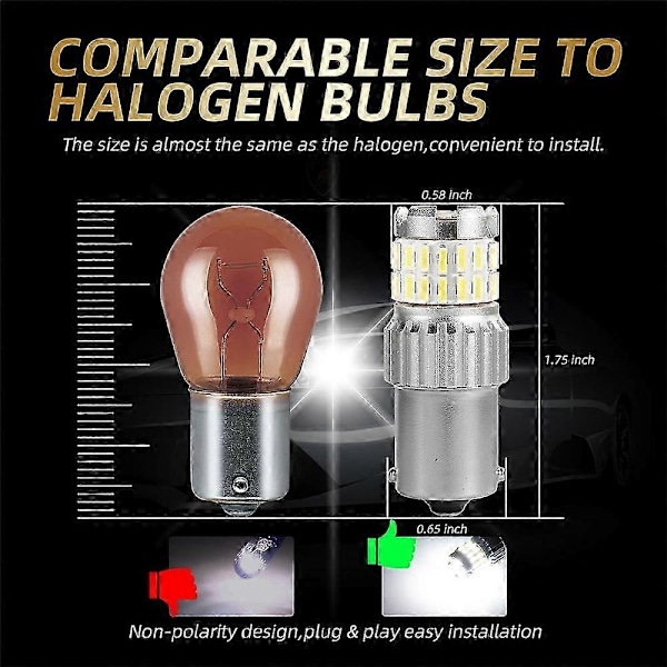 2x 1800LM Canbus P21W 1156 BA15S LED-polttimo Skoda Superb Octavia 2 FL 2010 -malliin 1156 yellow
