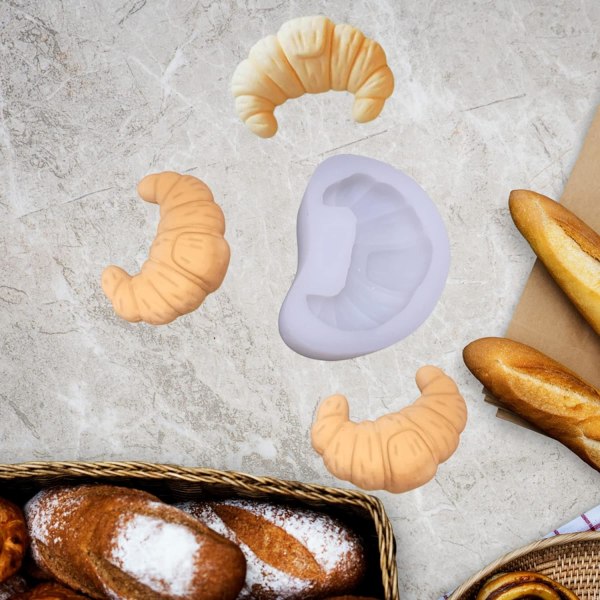 Simuloitu croissantti silikonimuotti, keinotekoinen leipä Croissant A