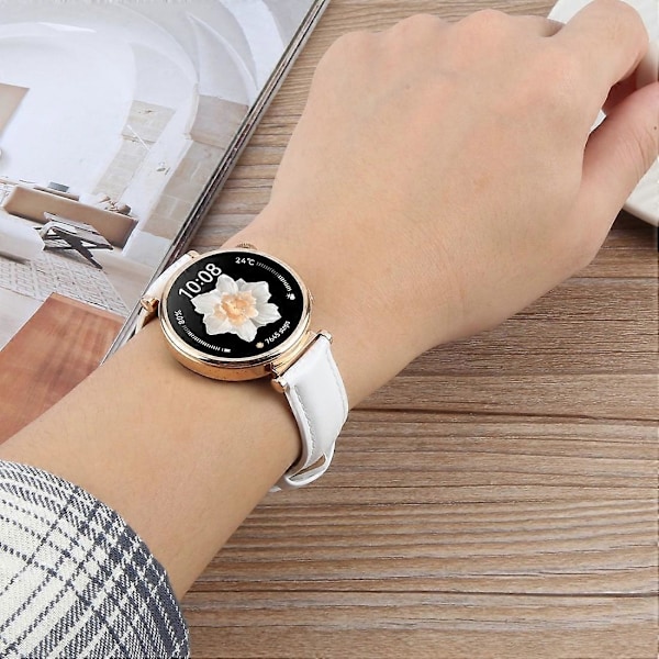 Garmin Lily 2 Active/Lily 2 -rannekkeelle 14 mm:n pintanahkainen kellon ranneke - Musta Black