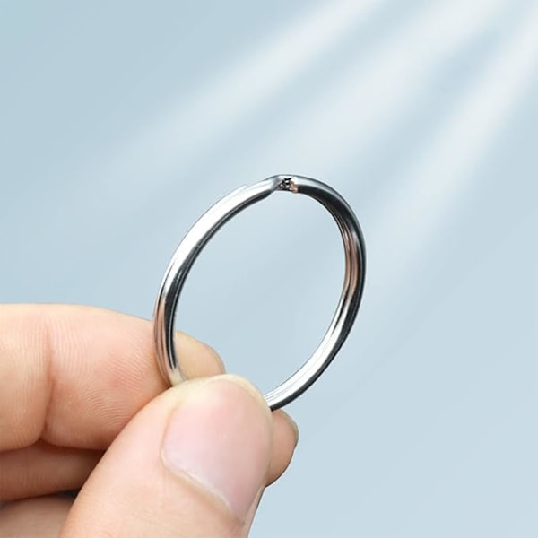 20 x Nøkkelringer i rustfritt stål med kjettingring, egnet for DIY, hobby, 25mm