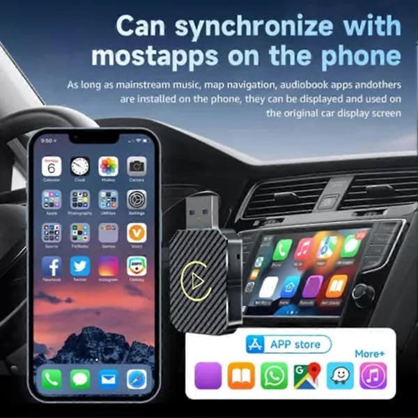 Sladdlös Carplays Androids Auto Adapter Multifunktionell Dongeladapter För Bil