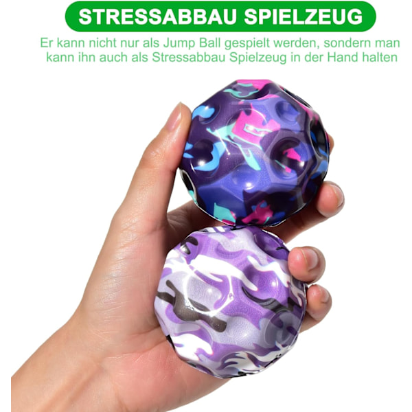 Rymdmåneboll, hoppboll, minihoppboll, superhög studs lättviktshoppboll, studsboll, interaktiva leksaker för att lindra stress