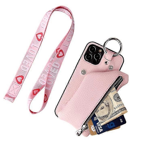 Telefondeksel i skinn med myntpung for iPhone 12/12 Pro Max/iPhone 11