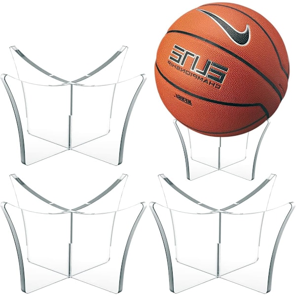 Basketbollställ, 4-pack Basketbollställ Akryl Fotboll Displayställ Basketbollställ Display Fotboll Displayställ Bas för Fotboll Volleyboll