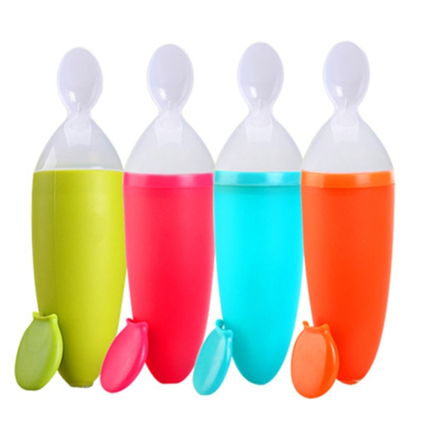 SQUIRT Silikone Babymad Dispenseringsske, Orange