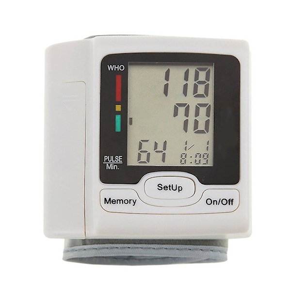 Blodtrycksmätare för Hälsoövervakning i Hemmet, Högprecisionsblodtrycksmätare med 99 Minnespar, LCD Digital Display