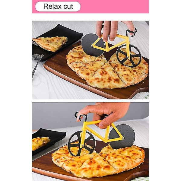3 stykker cykel pizzaskærer rustfri stål rulle pizza hjul cykel pizza skærer (farverig)