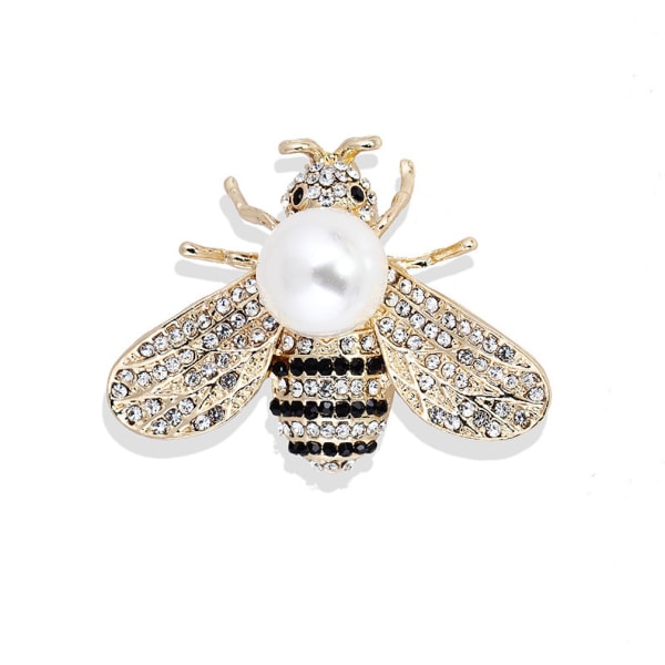 Dambrosch Bee Corsage Crystal Imitation Freshwater Pearl Brosch Pin