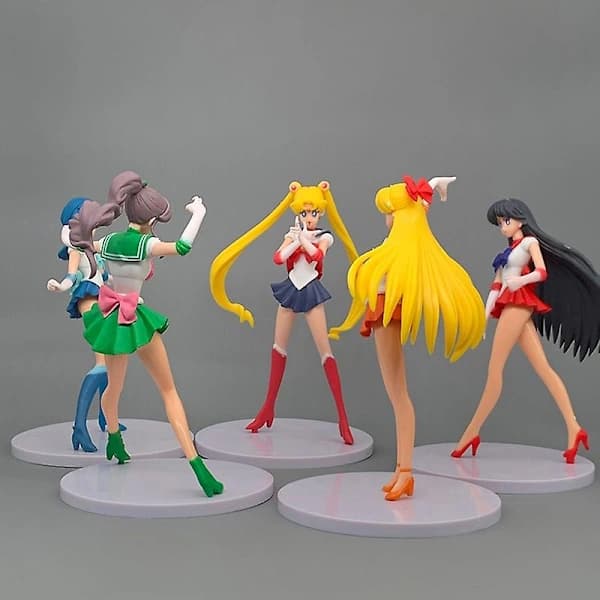 5 st/set Sailor Moon Actionfigurer Modellleksak Anime Samling Dekoration Dockor Shytmv