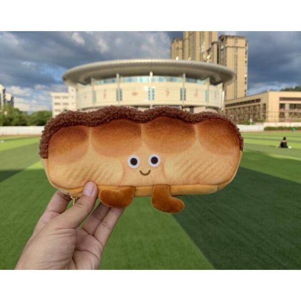 Tunteellinen leipäkynäpussi Söpö sarjakuva paahtoleipä hauska luova opiskelijapaperi Unisex lahja,