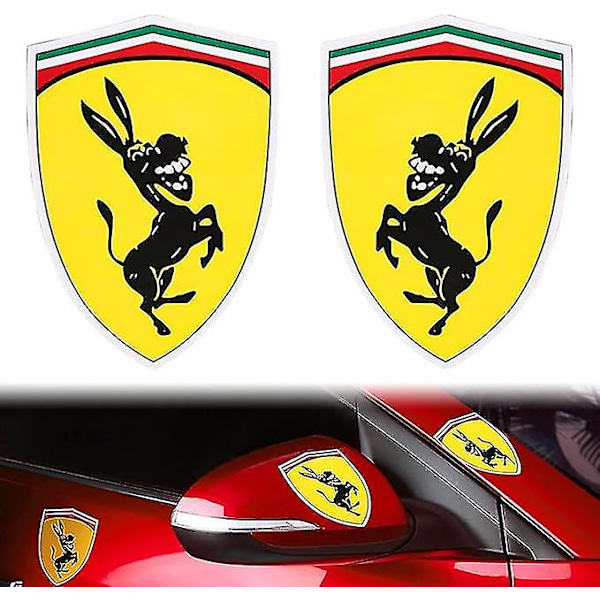 1 par morsomme esel-bilsticker, reflekterende bilsticker dekke kompatibel for Ferrari-God
