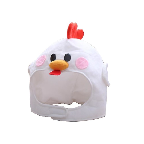 Chicken Hat Toy Props Lisävarusteet Pehmopää Fancy Taiyaki Cap Photo Props White