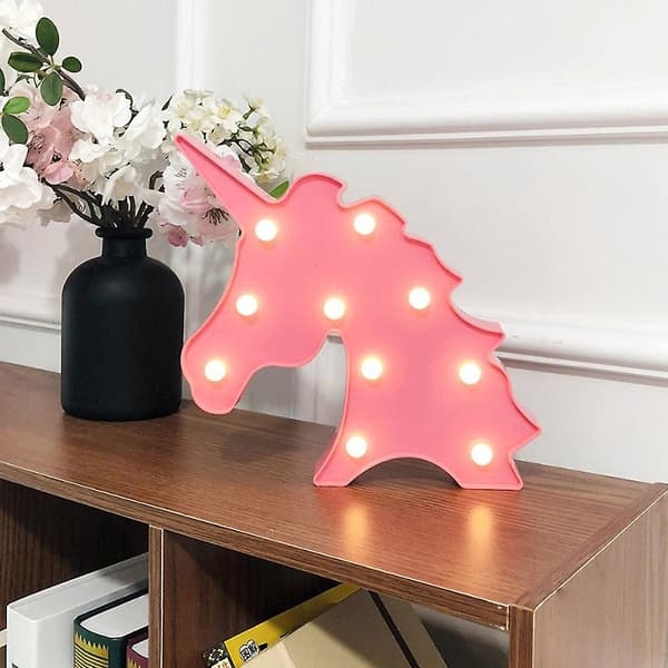 Unicorn LED Natlampe til Børneværelse og Stue - Varmt Lys
