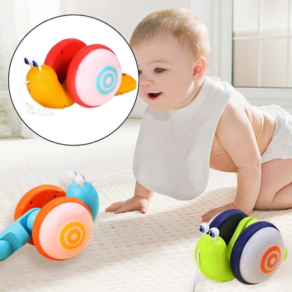 Børns Reb Træk Snail Legetøj Kreativt Lys Musik Træk Snail Baby Småbørns Legetøj