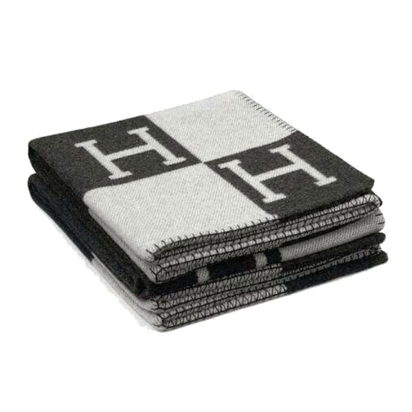 H-bokstavsfilt modern enkel imitation kashmir ull stickad filt