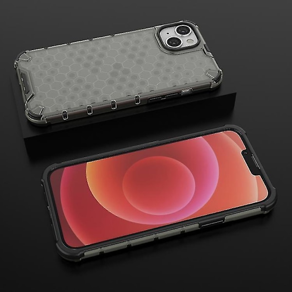 Honeycomb-telefondeksel til iPhone 15 (Svart)