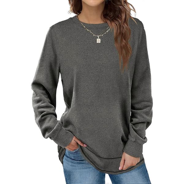 Sweatshirts til Kvinder Rund Hals Afslappede Langærmede Skjorter Tunika Toppe M