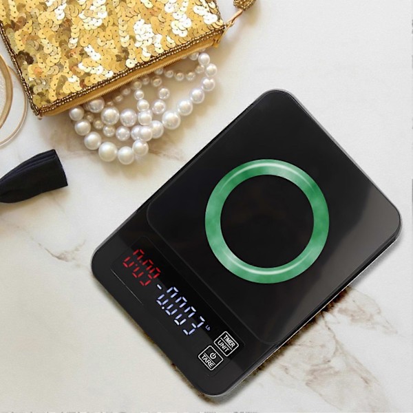 5kg/0,1g Högprecisions LCD Digital Kaffevåg med Timerfunktion