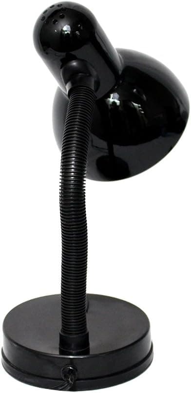 BLK Basic skrivebordslampe med fleksibel metallslangehals, svart