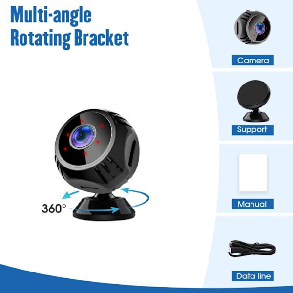 W8 1080p 360° Wifi 2 Millioner (dpi) Lille Infrarød Nat Kamera Alarm Push 2 I 1