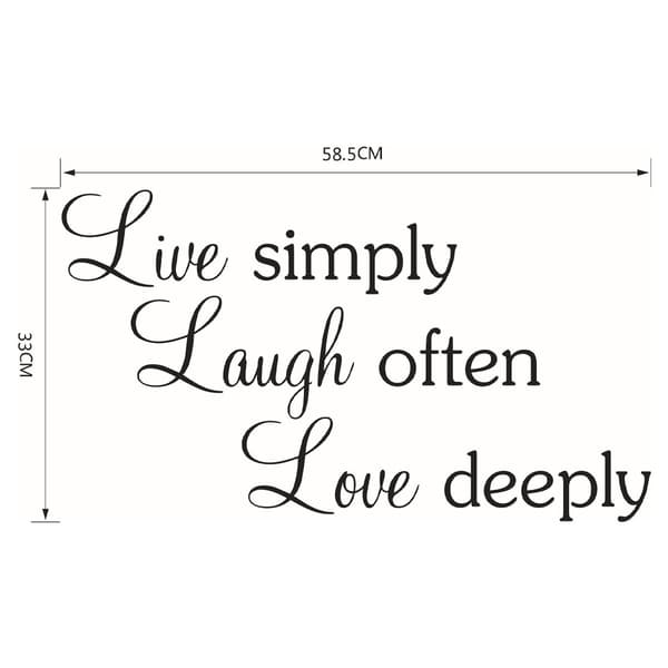 Väggdekaler med citatet \"Live Laugh Love\" för vardagsrum, sovrum, hemkonstdekor
