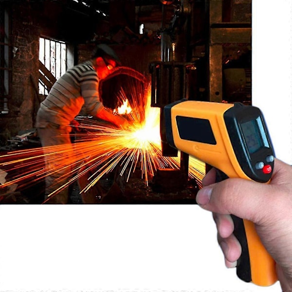 Gm320 Kosketukseton lämpötilan LCD-näyttö -50~380 astetta kädessä pidettävä digitaalinen IR-lämpömittari laserpistoolilla