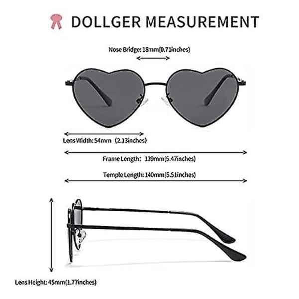 Sydänaurinkolasit Naisten Polarisoidut Metallikehykset Trendikäs Söpöt Sydämenmuotoiset Aurinkolasit Suojausmusta