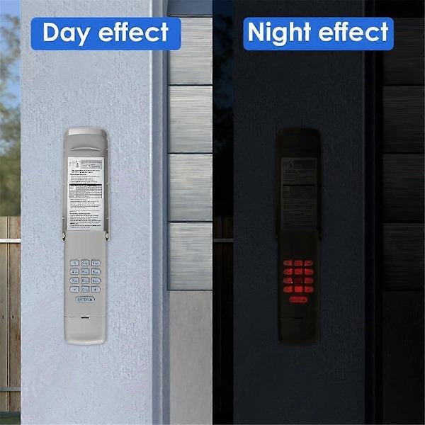 Garajeportåpner Keypad, trådløs Keypad Nøkkelfri inngang Kompatibel for 877MAX 377LM 977LM Trådløs