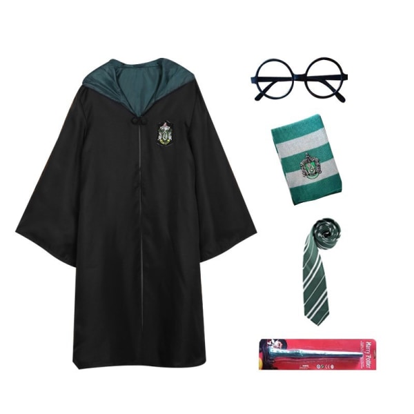 Harry Potter 5ps Sæt Magic Wizard Fancy Dress Cape Cloak 155 Slytherin Slytherin 155