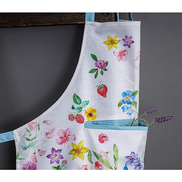 Förkläde 100% bomull Påskförkläde med justerbar nacke och dold mittficka, Vår/Sommar (70cm x 85cm)