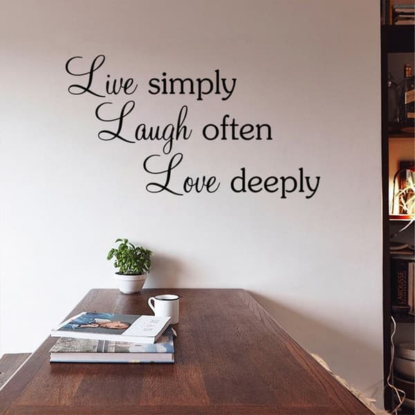 Väggdekaler med citatet \"Live Laugh Love\" för vardagsrum, sovrum, hemkonstdekor