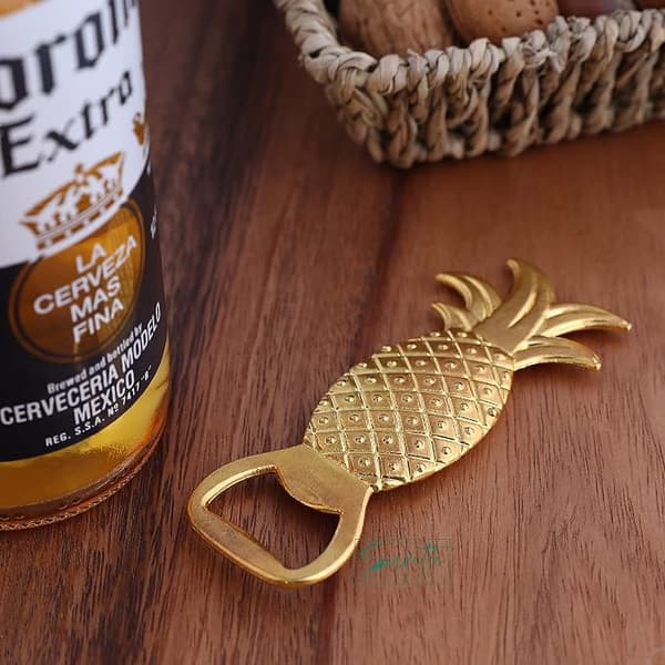 Guld Ananas Flaskeåbner - Sæt med 5