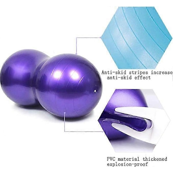Yogaball peanøtt balanse fitnessball oppblåsbar fortykket eksplosjonssikker yogaball fitness balansetrening fysioterapi for å forbedre balanse kjernestyrke Blue