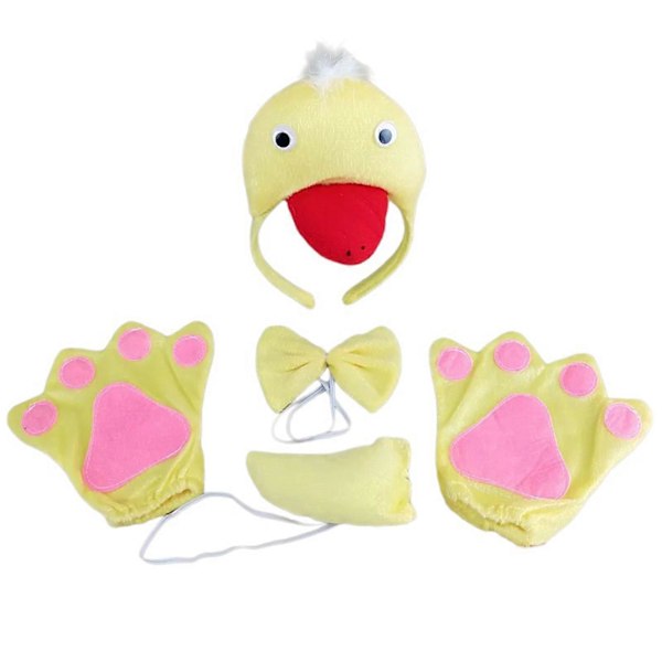 Tegneserie Dyrehovedbøjler And Gæs Hårbøjle og Krave Hale Cosplay Hårbånd til Børn Scene Hovedbeklædning Yellow duck three pi