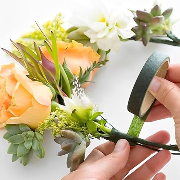 3-pak Blomstertape - Mørkegrøn Rulle Blomstertape Blomstertape til Håndlavede Buketter