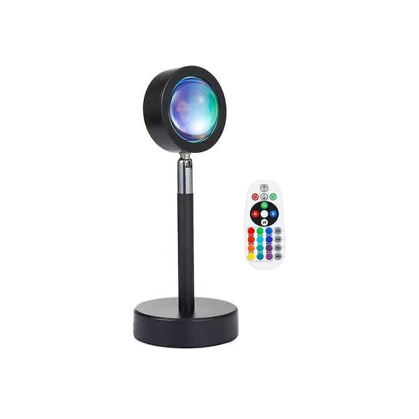 16 färger Rainbow Night Light Projektor Sängbordslampa Dagspresent USB Lamp Sovrumsatmosfär black