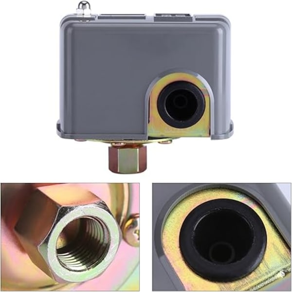 Vattenpump Tryckregulator, 40-60 PSI Vattenpump Tryckkontrollbrytare Justerbar Dubbelfjäderpol för Självsugande Pump Jet Pump Trädgårdspump