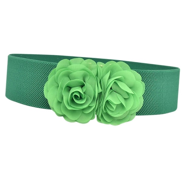 Elastisk midjebelte, bredt belte for kvinner for bluse, genser, maxi-skjorter Green