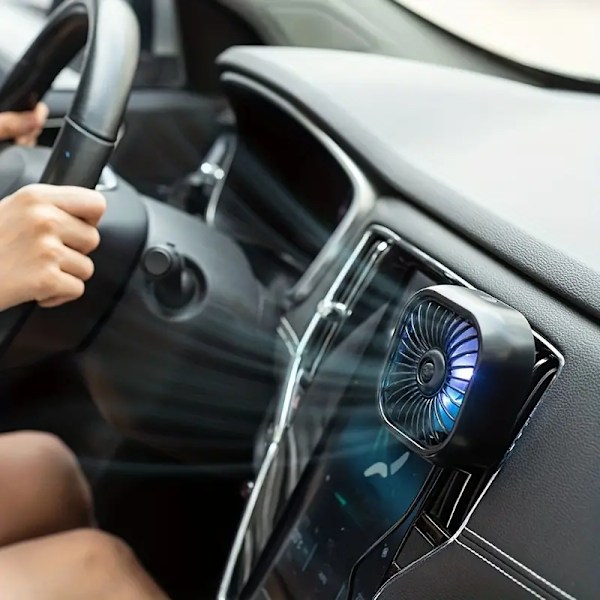 Tehokas ja hiljainen auton ilmastointiaukon tuuletin USB-valolla - Monitoiminen minijäähdytin auton sisätilojen jäähdytykseen