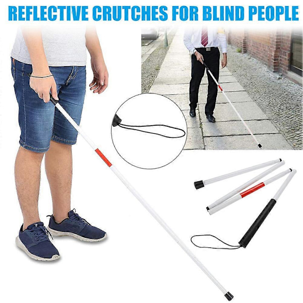 Vikbar Blindkäpp Aluminium Gåstav Krycka Reflex Blindkäpp Krycka Käpp För Synskadade